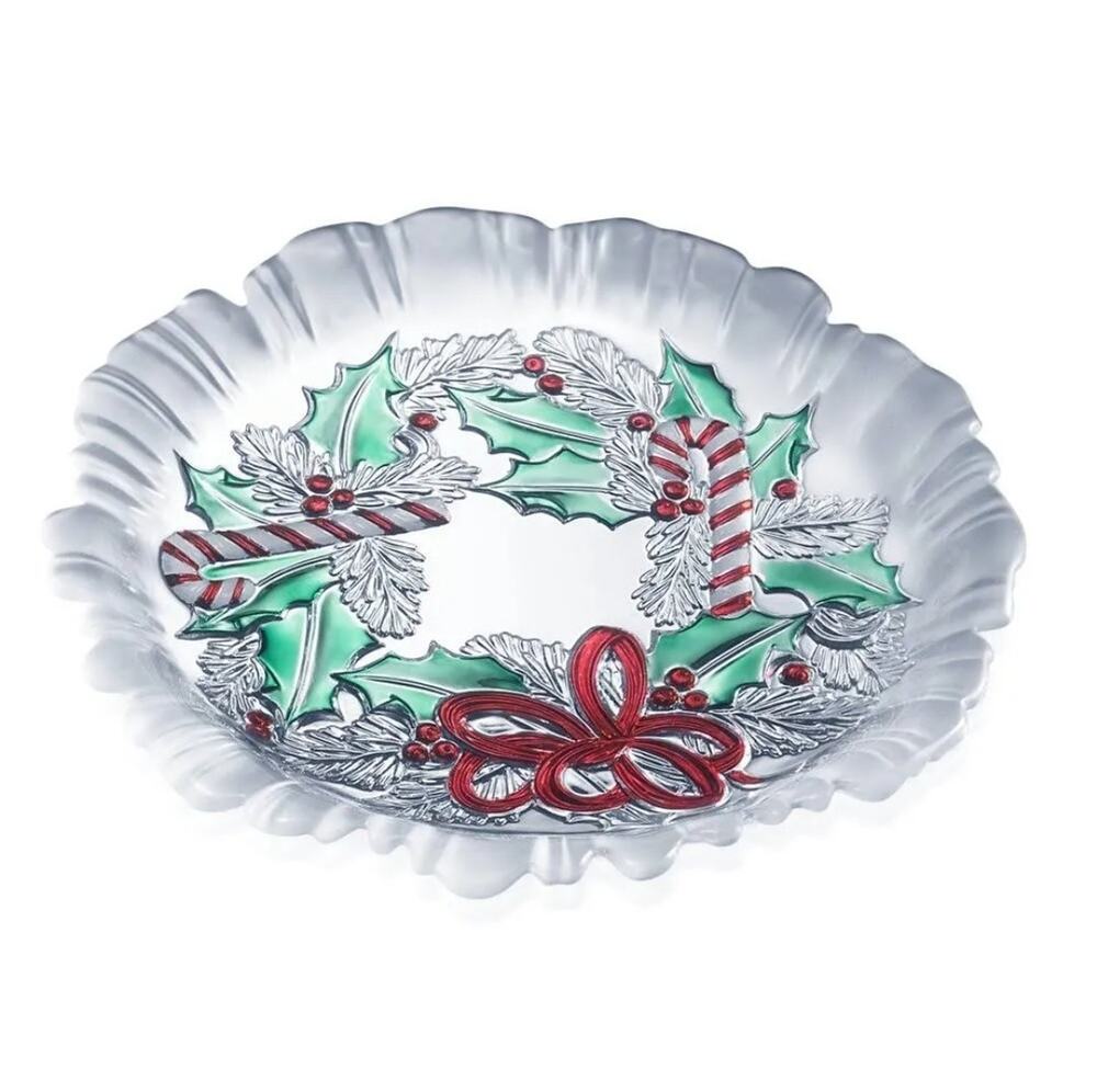 Celebrations By Mikasa Festive Wreath Collection Christmas Sweet Dish New In Box